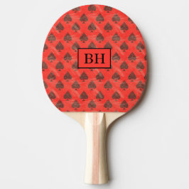 Raquete de Ping Pong Vermelha com Monograma Espada