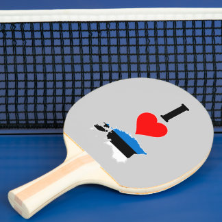 Raquete De Ping Pong Vertical I Love Estônia / I Heart Estônia