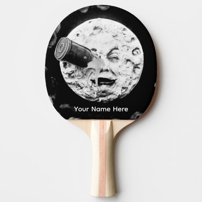 Raquete De Ping Pong Viagem à Lua, Homem da Lua, Filme Mudo, Clássico (Frente)