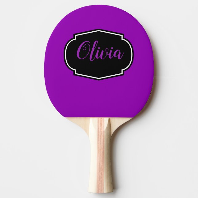 Raquete De Ping Pong Vibrante, Roxo Negrito Personalizado (Frente)