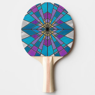 Raquete De Ping Pong Vidro de Mancha Azul e Roxo