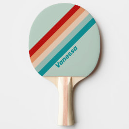 Raquete De Ping Pong Vidro de Mar Esgotado Listrado com Nome