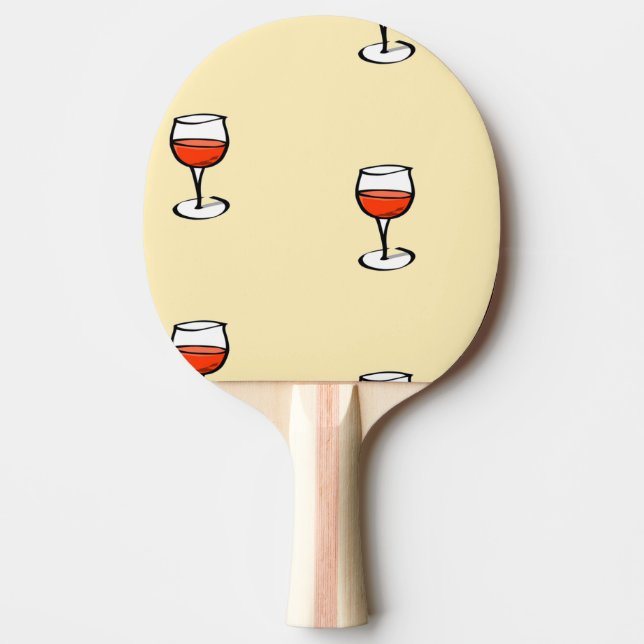 Raquete De Ping Pong Vidro de vinho em laranja (Frente)