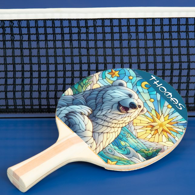 Raquete De Ping Pong Vidro Escondido Do Urso Polar Personalizado (Insitu)