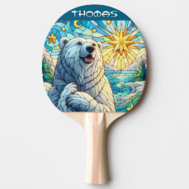 Raquete De Ping Pong Vidro Escondido Do Urso Polar Personalizado