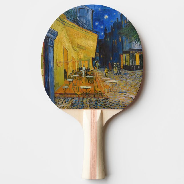 Raquete De Ping Pong Vincent van Gogh - Cafe Terrace à Noite (Frente)