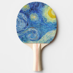 Raquete De Ping Pong Vincent Van Gogh Noite Estrelada Arte Fina Vintage