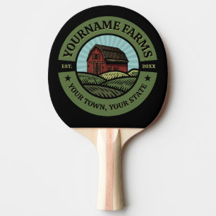 Raquete De Ping Pong Vintage Barn ADD NAME País Fazendas Culturas Agríc