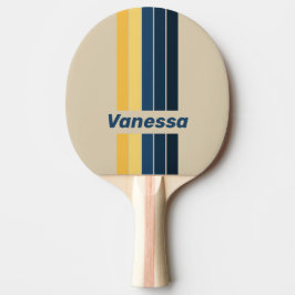 Raquete De Ping Pong Vintage Beach Sand Pin Striped with Name
