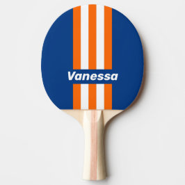 Raquete De Ping Pong Vintage Big City Pin Stripes with Name