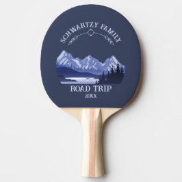 Raquete De Ping Pong Vintage Blue Mountain Lake Sunset