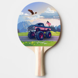 Raquete De Ping Pong Vintage, caminhão monstro dos EUA