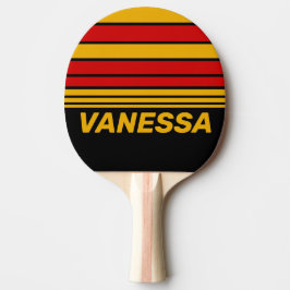 Raquete De Ping Pong Vintage Capital City Horizon Striping with Name