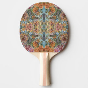 Raquete De Ping Pong Vintage Chic Flower Garden Watercolor Painting