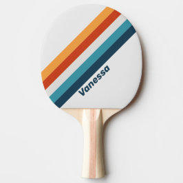 Raquete De Ping Pong Vintage com Listras de Cardo com Nome