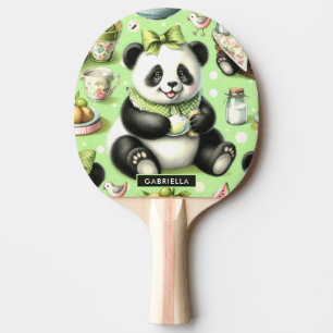 Raquete De Ping Pong Vintage Cute Baby Panda