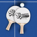 Raquete De Ping Pong Vintage de nome de ave e de grupo personalizado<br><div class="desc">Paddle Pong do Ping do Ping do Pino do Pino do Pássaro e do Nome do Grupo Personalizado</div>