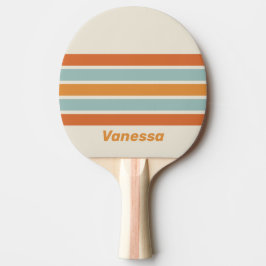 Raquete De Ping Pong Vintage Desert Flower Across Striping with Name