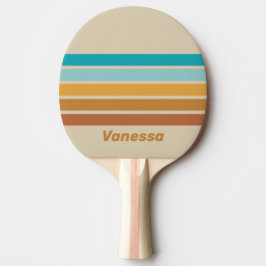 Raquete De Ping Pong Vintage Desert Rainbow Across Striping with Name