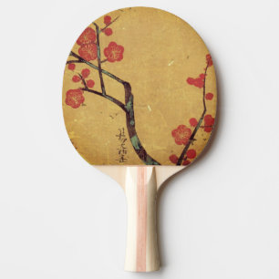 Raquete De Ping Pong Vintage, fã de mão floral oriental