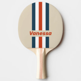 Raquete De Ping Pong Vintage Flight Deck Pin Striped with Name