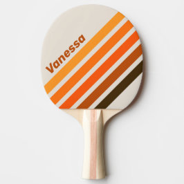 Raquete De Ping Pong Vintage Midnight Sunrise Angled Striping with Name