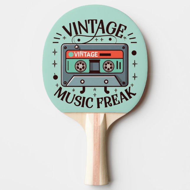 Raquete De Ping Pong Vintage Music Freak (Frente)