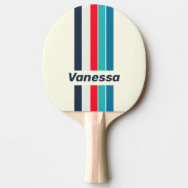 Raquete De Ping Pong Vintage Oceano Com Nome em Listras