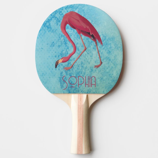 Raquete De Ping Pong Vintage Pink Flamingo (Frente)