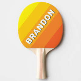 Raquete De Ping Pong Vintage Sea Sun Bold Stripes with Name