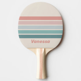 Raquete De Ping Pong Vintage Soft Sea Shell Across Striping with Name