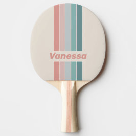 Raquete De Ping Pong Vintage Soft Sea Shell Pin Striped with Name
