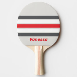 Raquete De Ping Pong Vintage Split Wingtip Across Striping with Name
