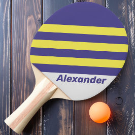 Raquete De Ping Pong Vintage Sport Electric Lemon Grape Stripe Name