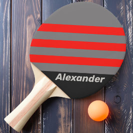Raquete De Ping Pong Vintage Sport Faixas do Céu Tempestuoso com Nome
