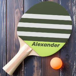 Raquete De Ping Pong Vintage Sport Listras Desbotadas com Nome