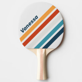 Raquete De Ping Pong Vintage Thistle Angled Striping with Name