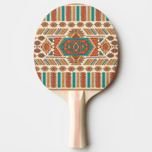 Raquete De Ping Pong Vintage tribal: padrão étnico sem carne