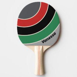Raquete De Ping Pong Vintage VHS Listra Circular com Nome