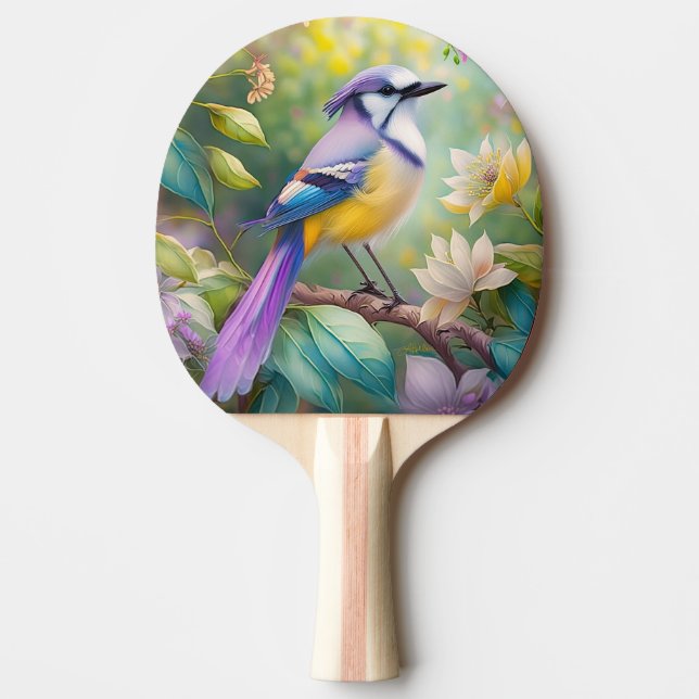 Raquete De Ping Pong Violet Tufted Jay Fantasy Bird (Frente)