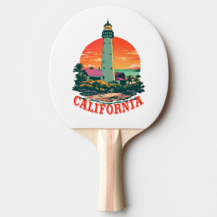 Raquete De Ping Pong Vista Sunset do Farol da Califórnia