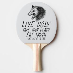 Raquete De Ping Pong Viva Falso A Sua Morte Comendo Lixo Engraçado Ogam