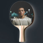 Raquete De Ping Pong Você Esmagou Parabéns De Ti Personalizados<br><div class="desc">Você esmagou Parabéns personalizados de pântano...  simplesmente adicione sua própria fotografia e texto a este excelente...  fácil de personalizar...  equipamento esportivo personalizável de modelo fotográfico de Ricaso - ideias perfeitas de presentes para formandos etc.</div>