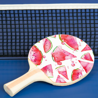 Raquete De Ping Pong Watercolor Melancia 1