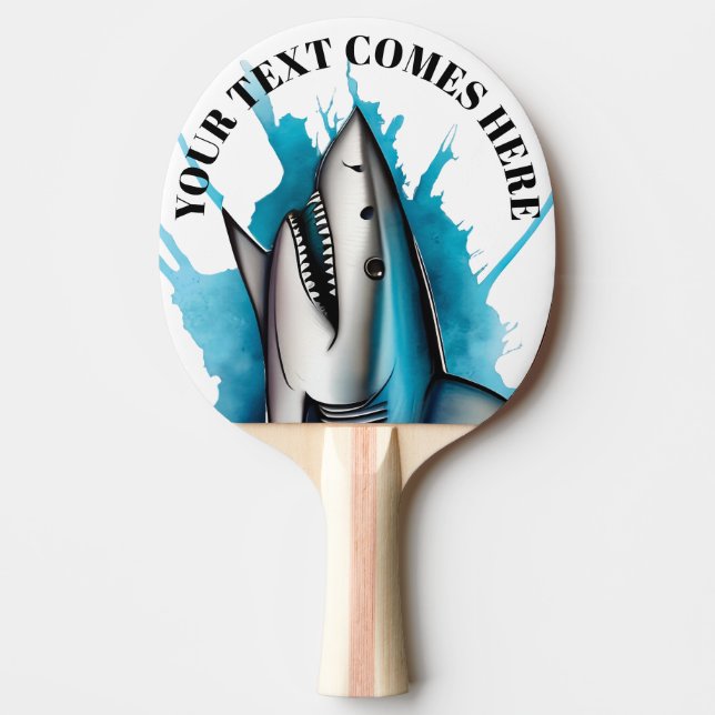 Raquete De Ping Pong Watercolor Series: Shark (Frente)