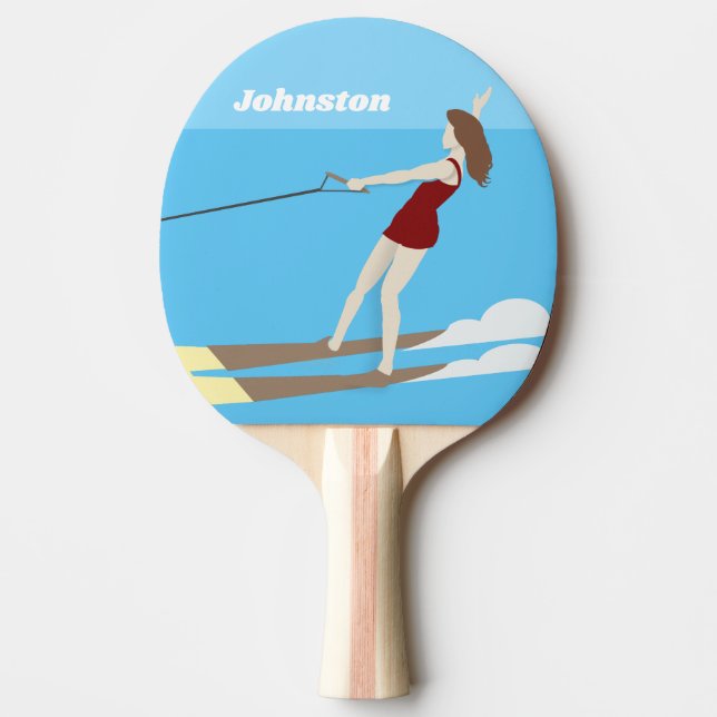 Raquete De Ping Pong Waterski, estilo Vintage (Frente)