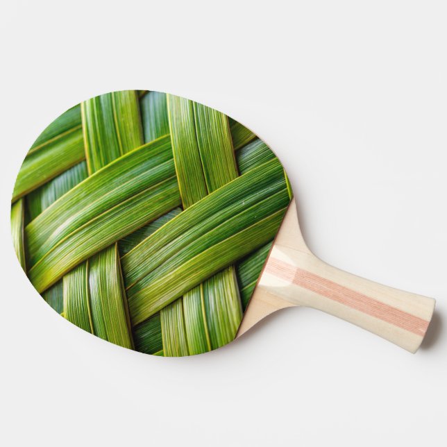 Raquete De Ping Pong Weave verde fresca de bambu (Lateral)