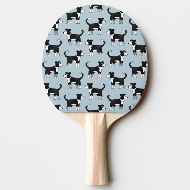 Raquete De Ping Pong Welsh Border Collie Sheepdog Pattern (Verso)