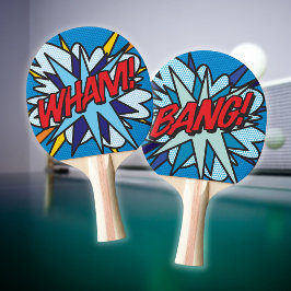 Raquete De Ping Pong WHAM BANG Diversão Arte Pop de Quadrinhos Retrô
