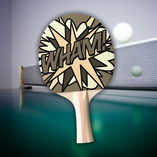Raquete De Ping Pong WHAM Funny Retro Legal Quic Book (WHAM Funny Retro Cool Comic Book Ping Pong Paddle)